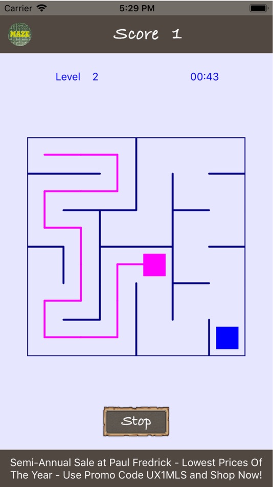 #3. Maze-2D (iOS) 由: Primosoft Inc