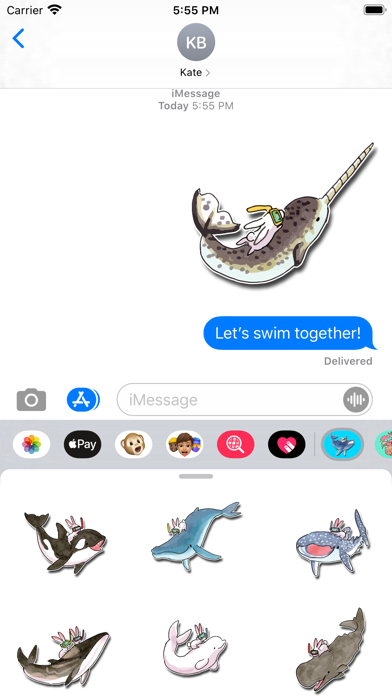 Whales and Bunnies Stickers Screenshot