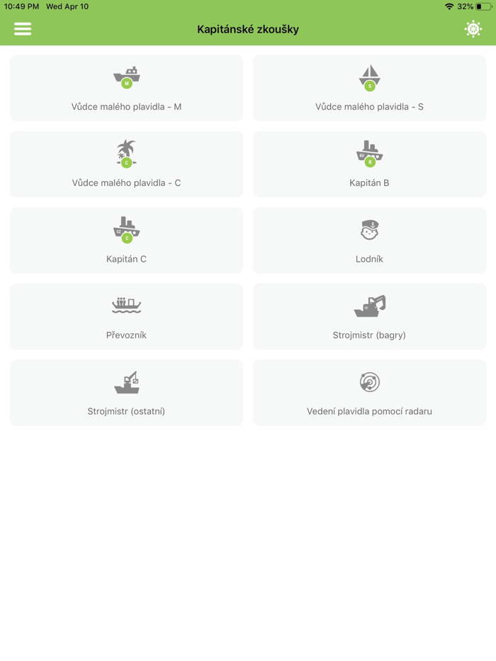Kapitánské zkoušky - testy