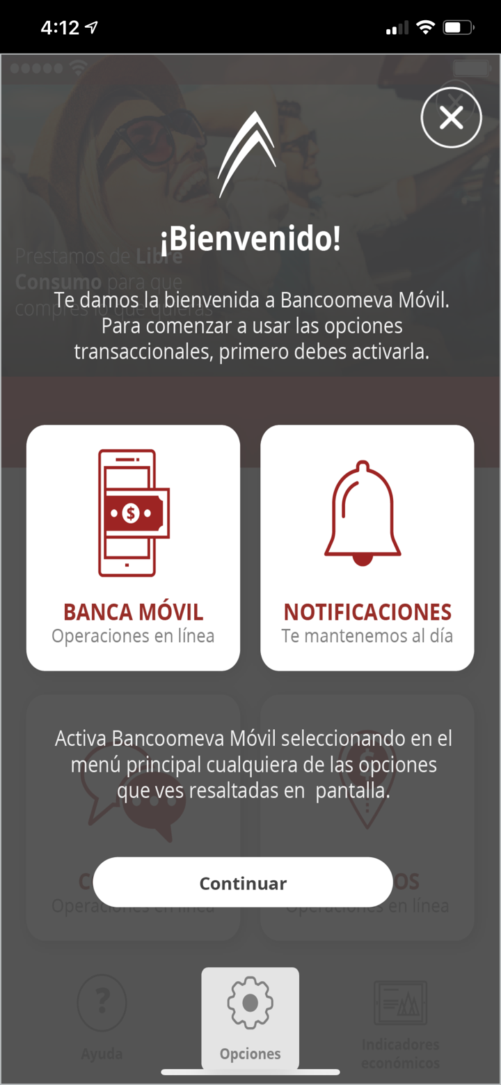 Bancoomeva Móvil screenshot 1