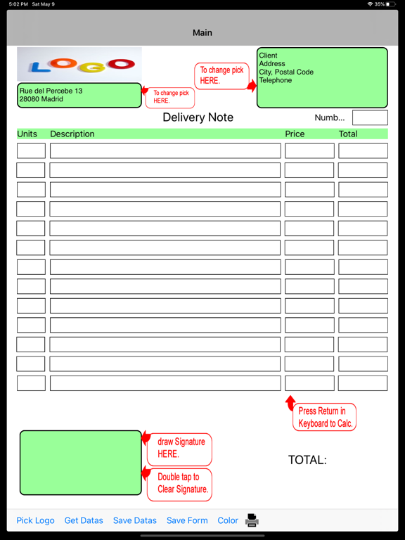 Screenshot #5 pour Delivery Note