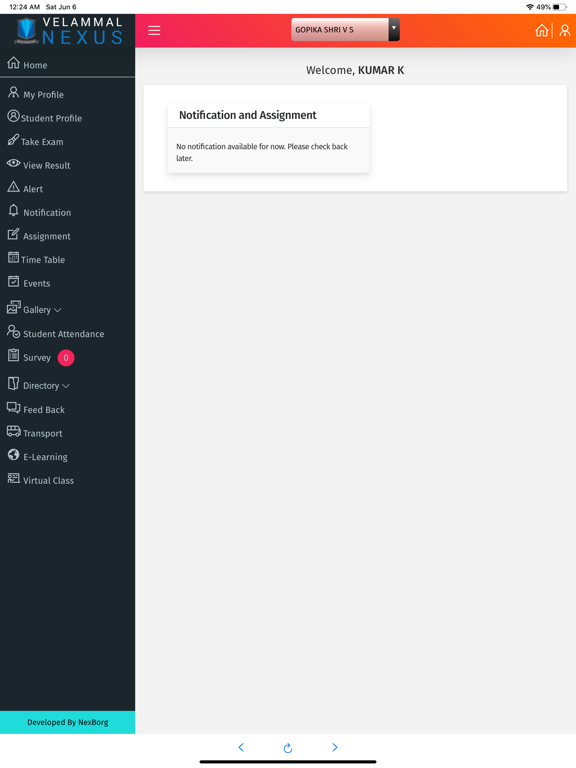Screenshot #5 pour Velammal Nexus Parent App