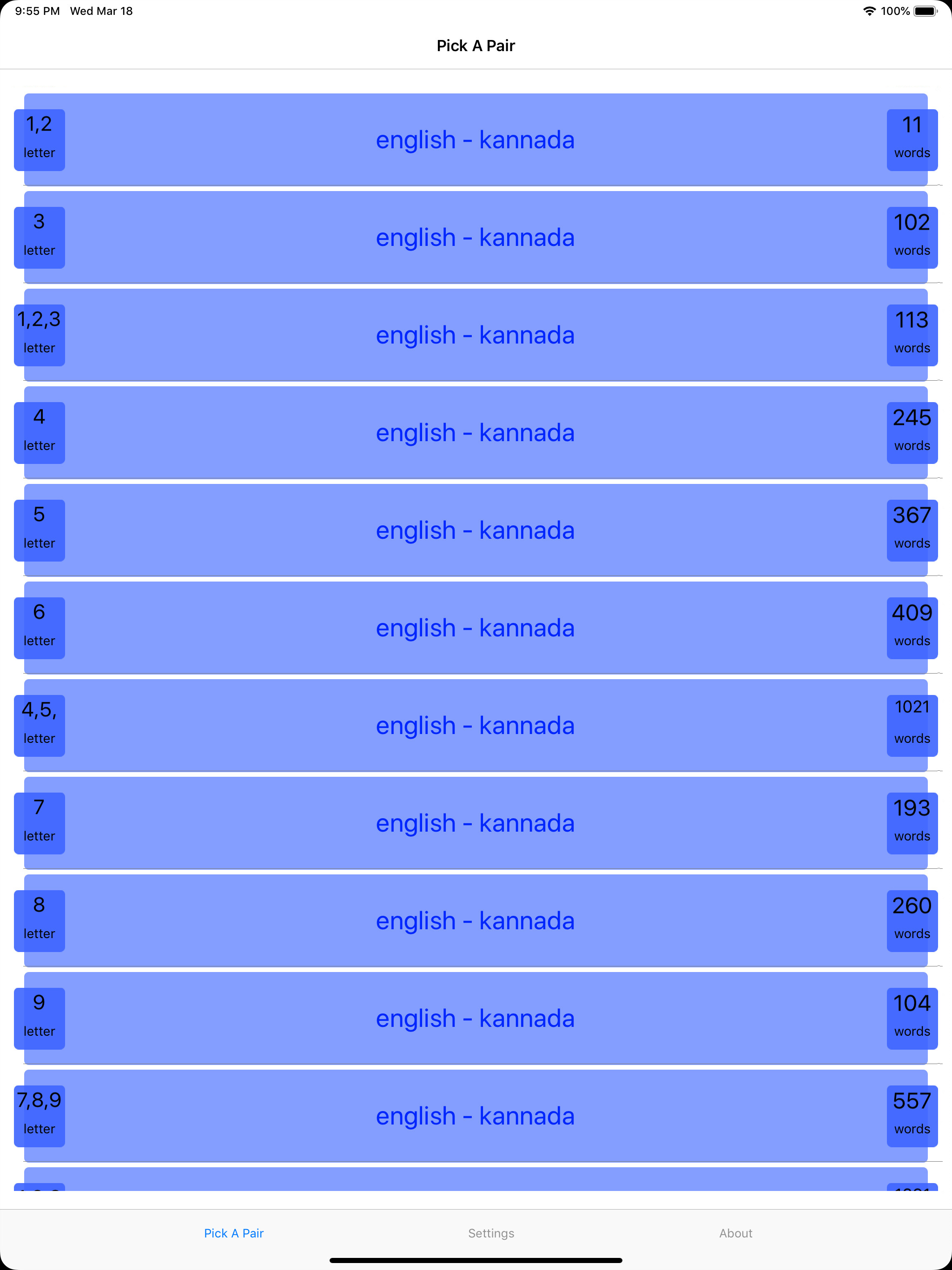 PickAPair Kannada - English