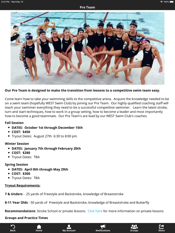 Superior Training Aquatics Ctr iPad screenshot 3 - Sports app