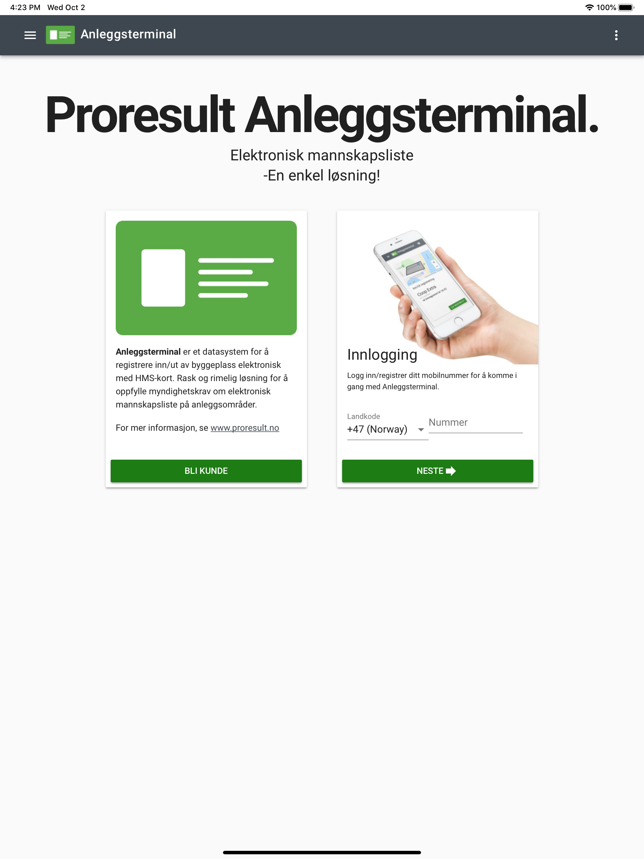 Anleggsterminal