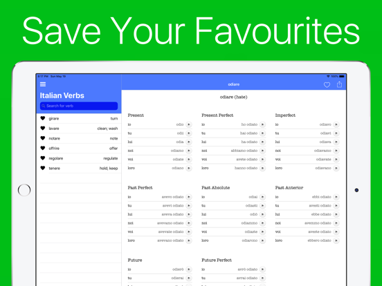 Italian Verb Conjugator Pro iPad screenshot 5 - Education app