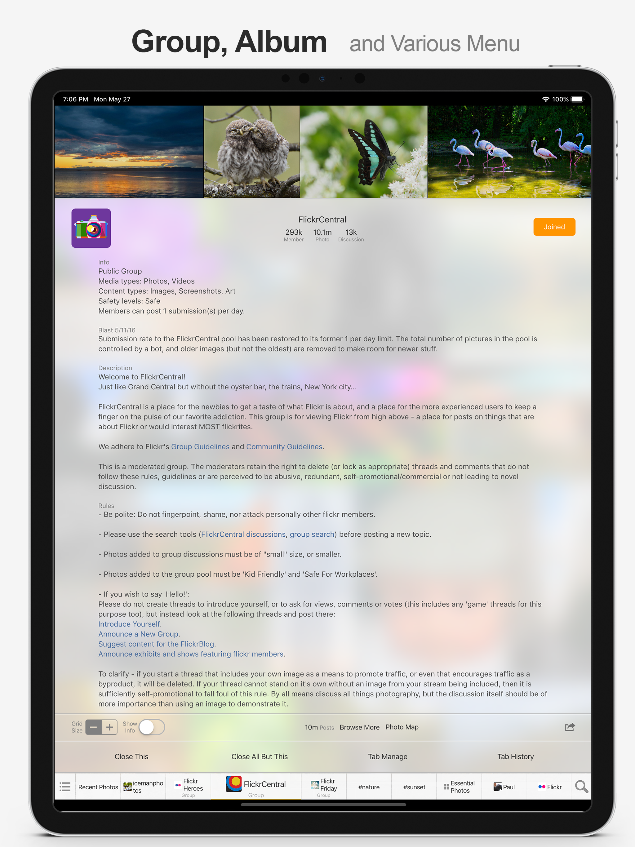 MultiTab for Flickr