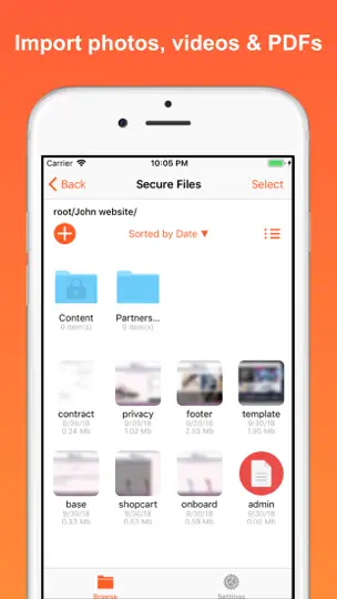 Скриншот Secure Files - Personal Vault на iPhone 1