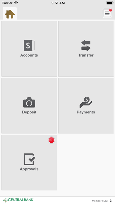 Central Bank Business Banking Screenshot