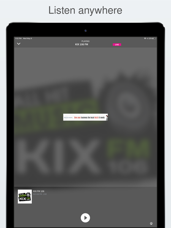 KIX FM 106 iPad screenshot