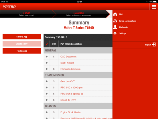 Screenshot #6 pour Valtra Configurator
