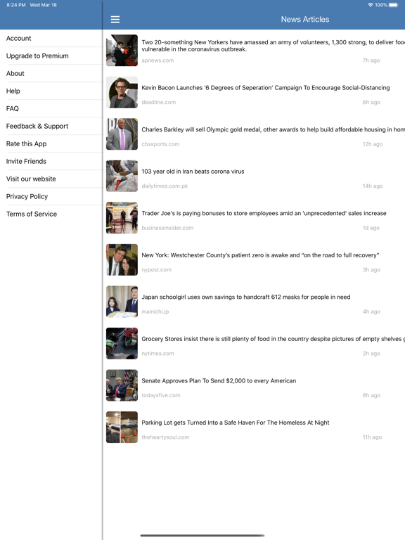 Uplifting News iPad screenshot 6 - News app