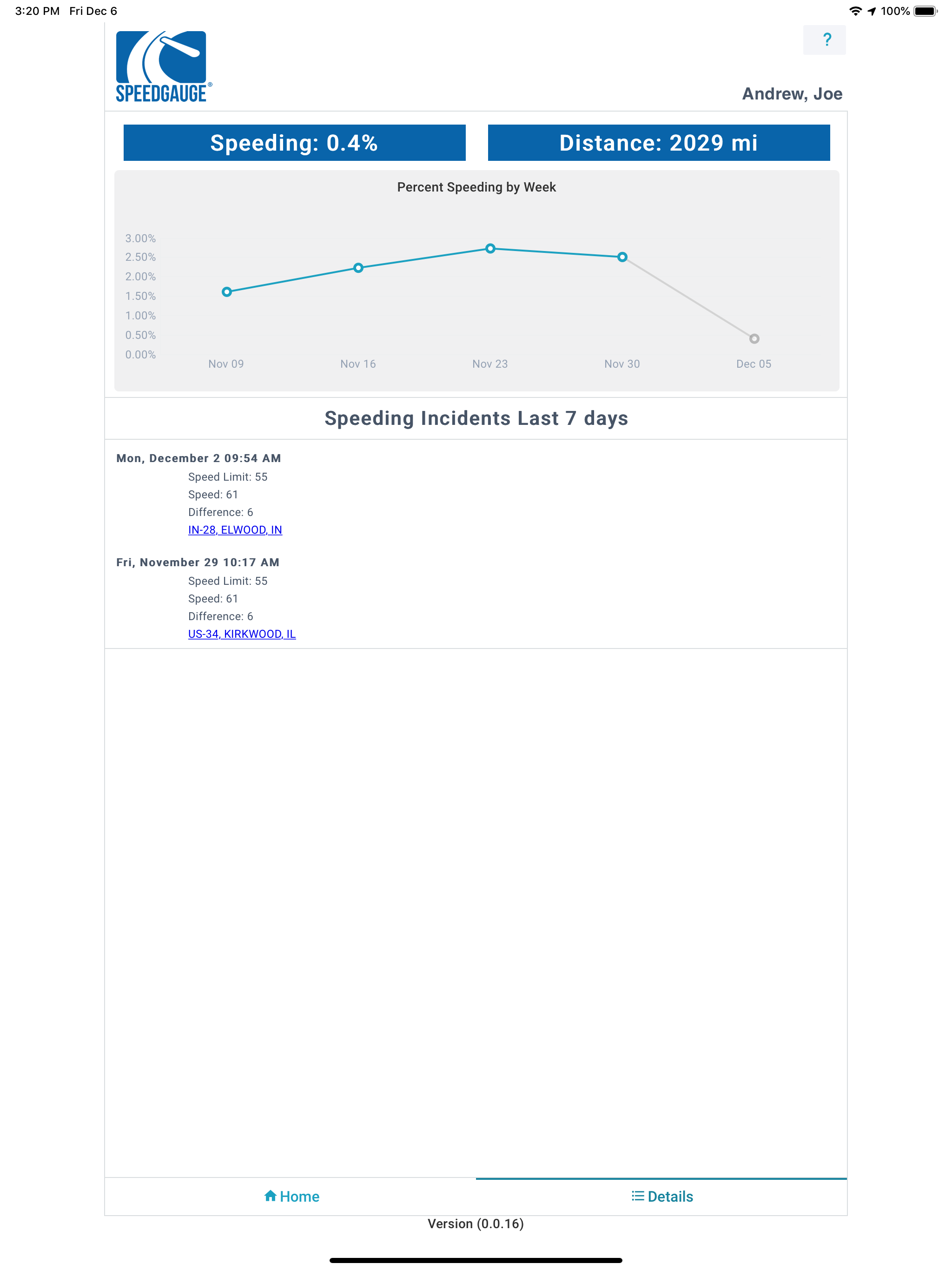 Driver App for SpeedGauge