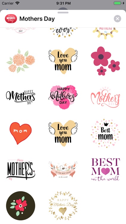 Mothers Day Greeting Stickers