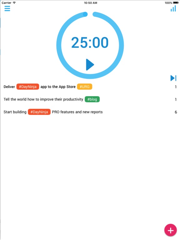 DayNinja - Flow & Focus Timer+ iPad screenshot 1 - Productivity app