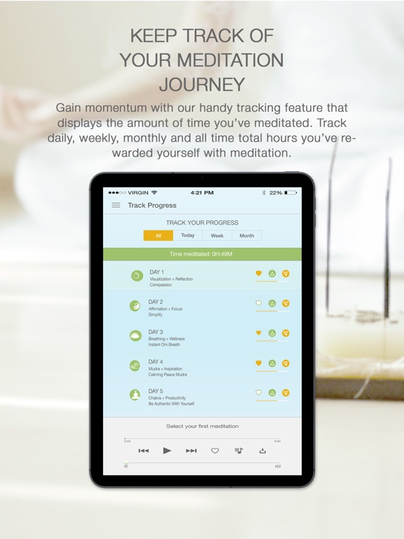 Sip and Om Meditation iPad screenshot 6 - Health & Fitness app