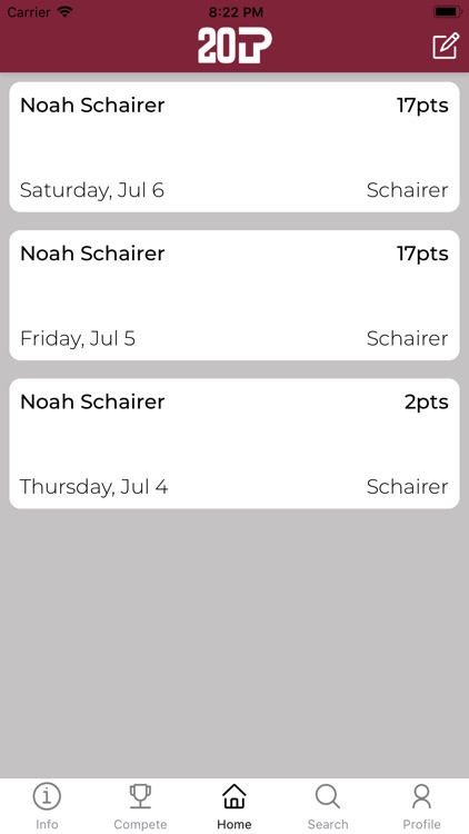 20 Point Tracker by Noah Schairer