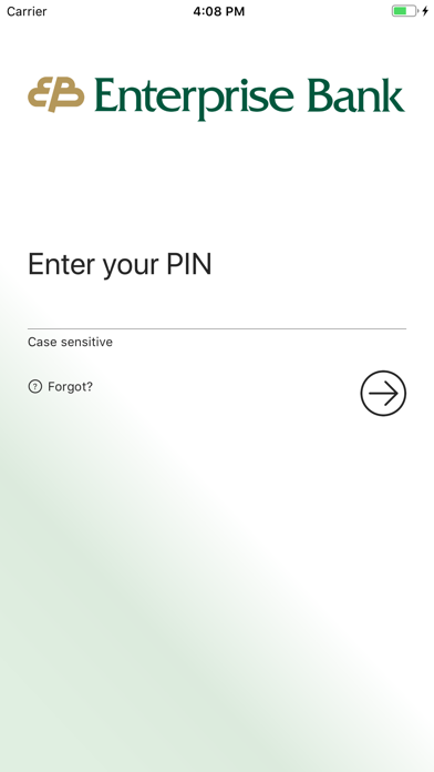 Enterprise Bank Business App Screenshot