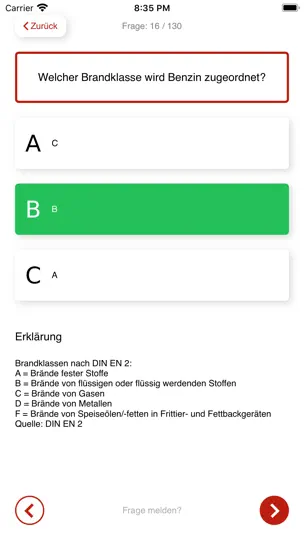 Screenshot von Feuerwehr Prüfungshilfe auf dem iPhone 2