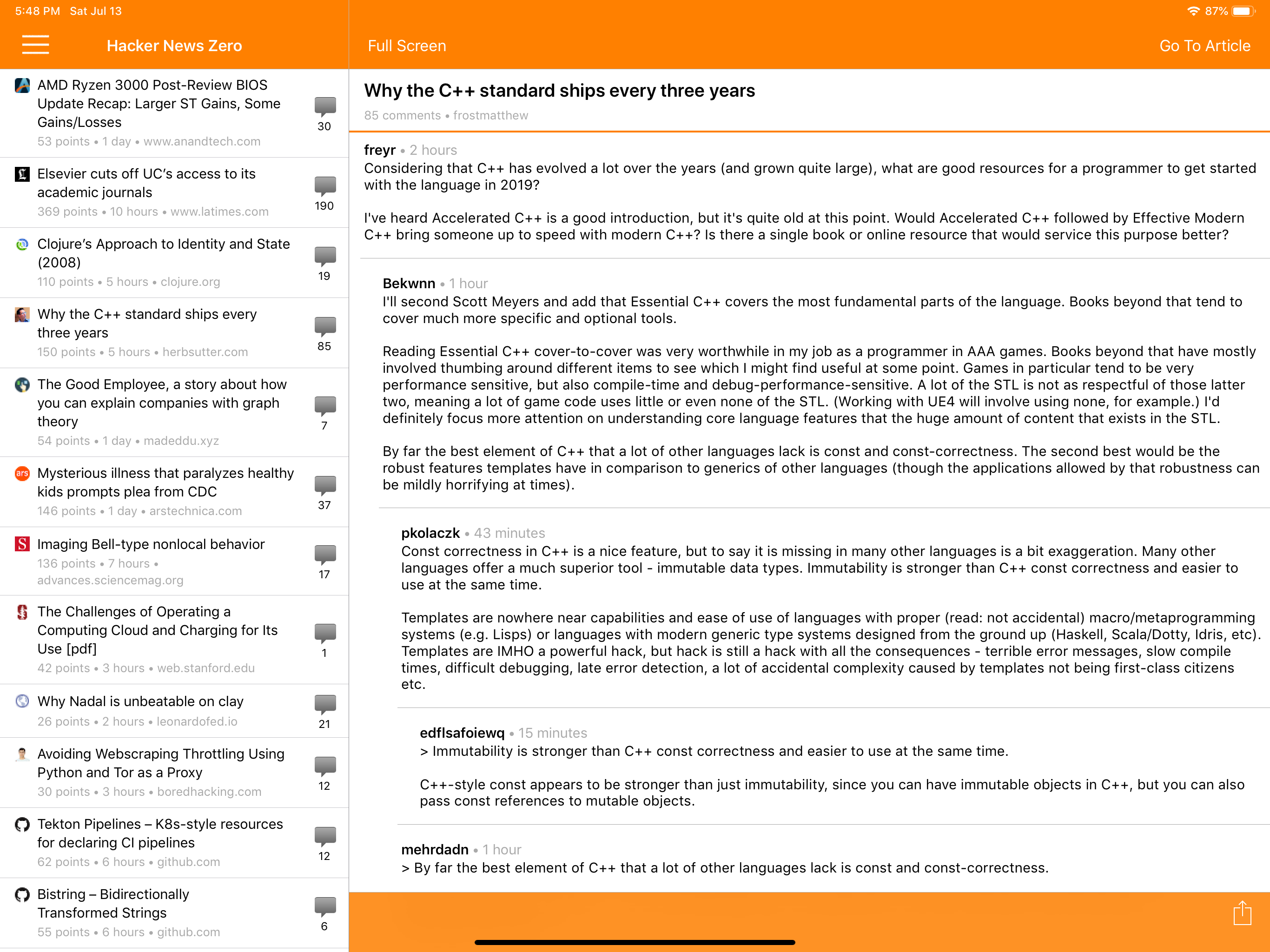 Hacker News Zero