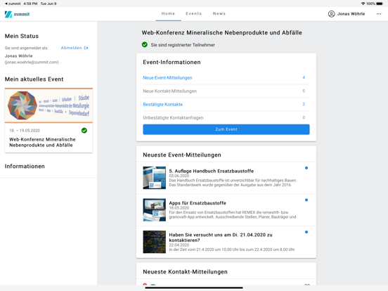zummit iPad screenshot