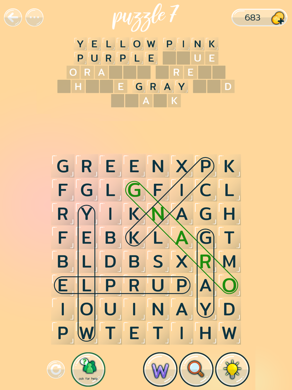 Word Search Puzzles IQ iPad screenshot
