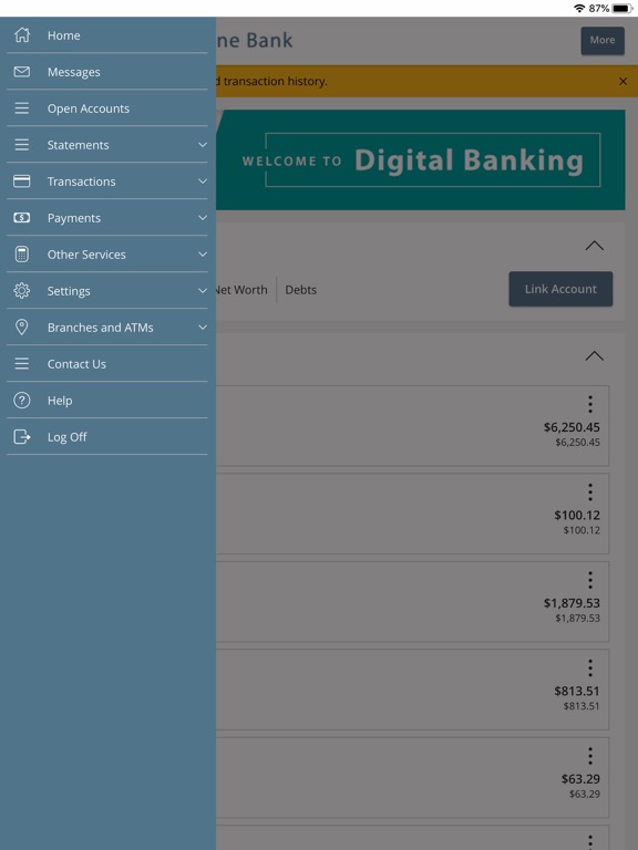 WaterStone Bank Digital iPad screenshot 3 - Finance app