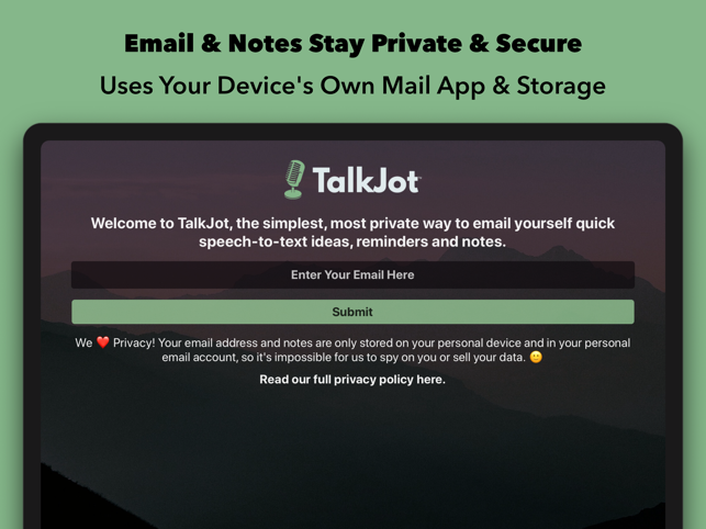 ‎TalkJot – Voice-to-Email Notes Screenshot