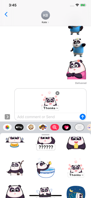 Animated Stickers Panda 3D