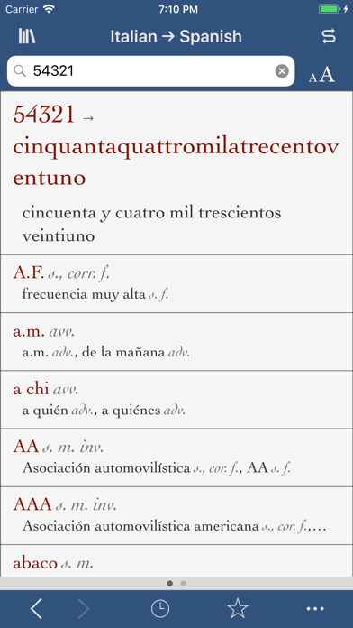 Ultralingua Spanish-Italian Screenshot