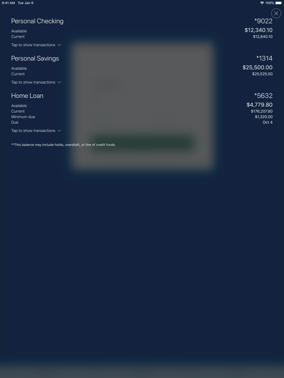 1st MidAmerica CU iPad screenshot 1 - Finance app