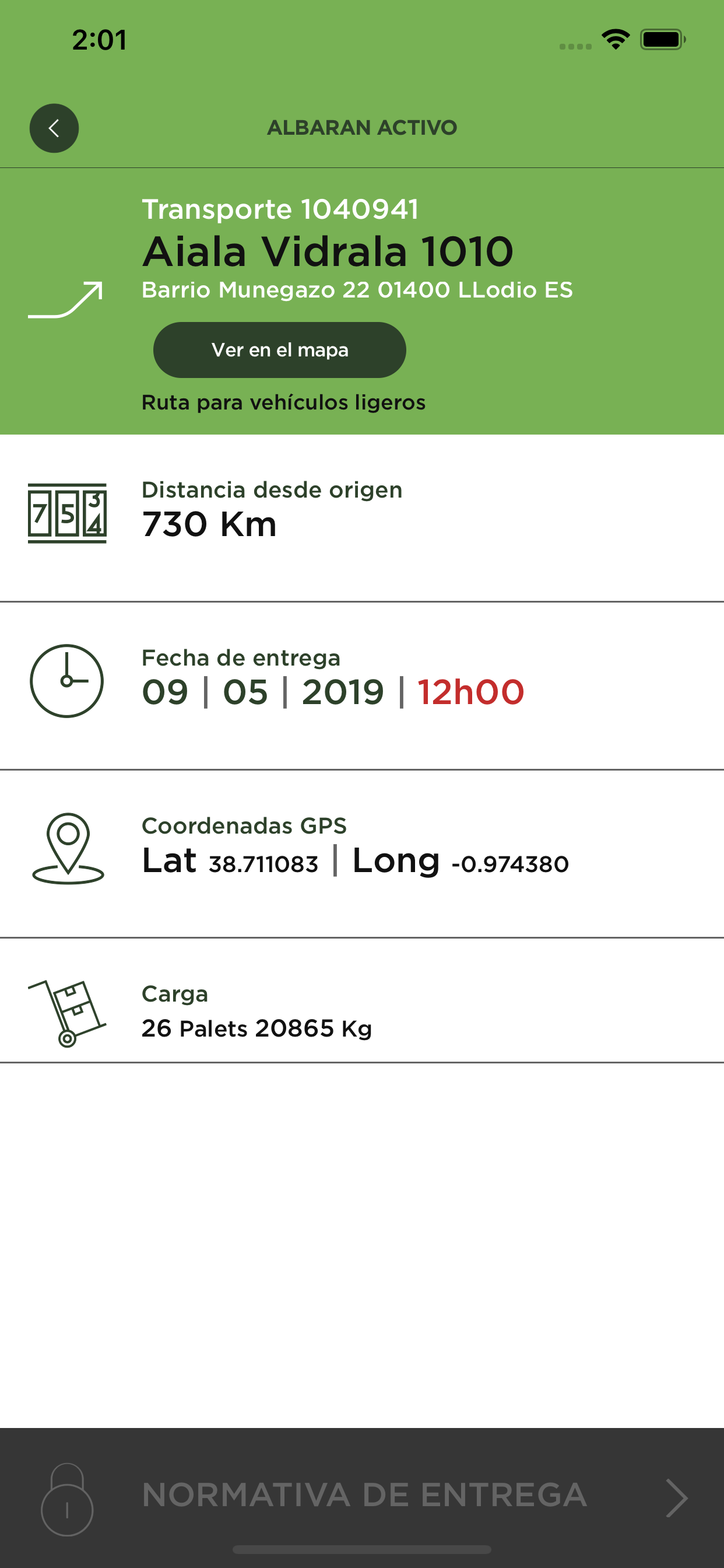 VIDRALA TRANSPORTISTAS