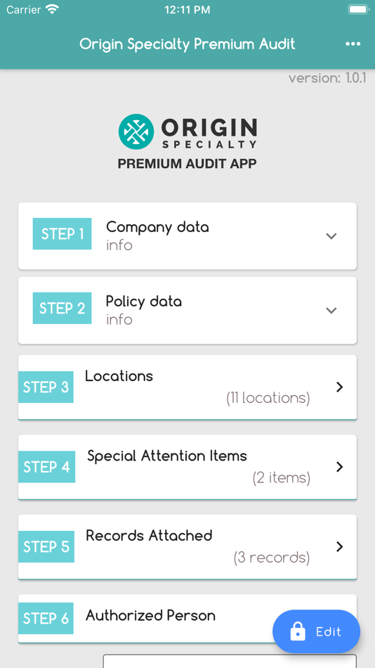 #1. Origin Specialty Premium Audit (iOS) 由: Origin Specialty Underwriters Agency LLC