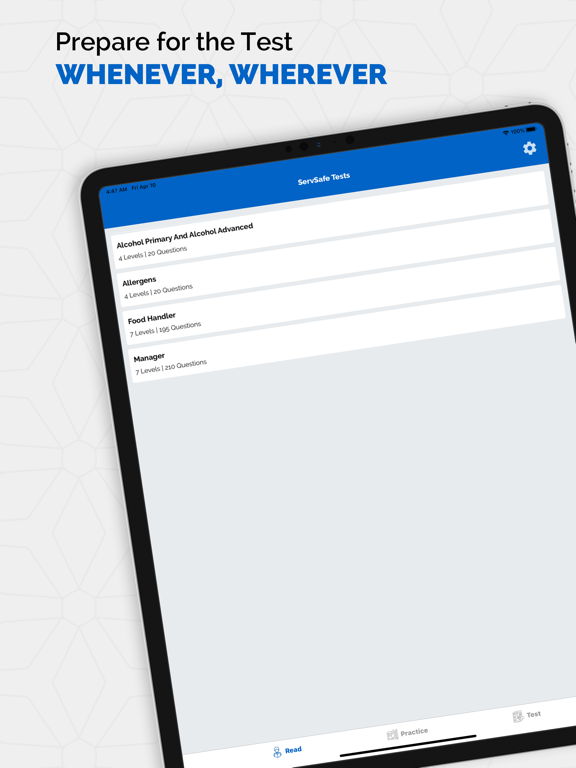 ServSafe Practice Tests iPad screenshot 1 - Food & Drink app