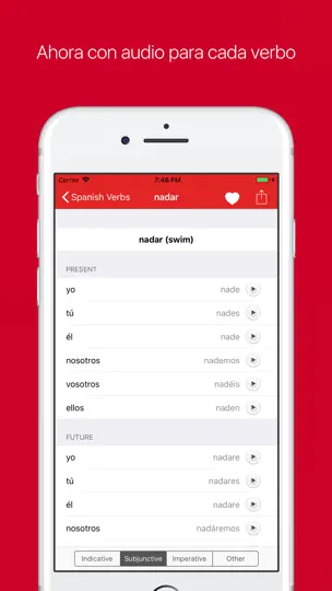 Captura de pantalla de Verbos Españoles (Más) en iPhone 2