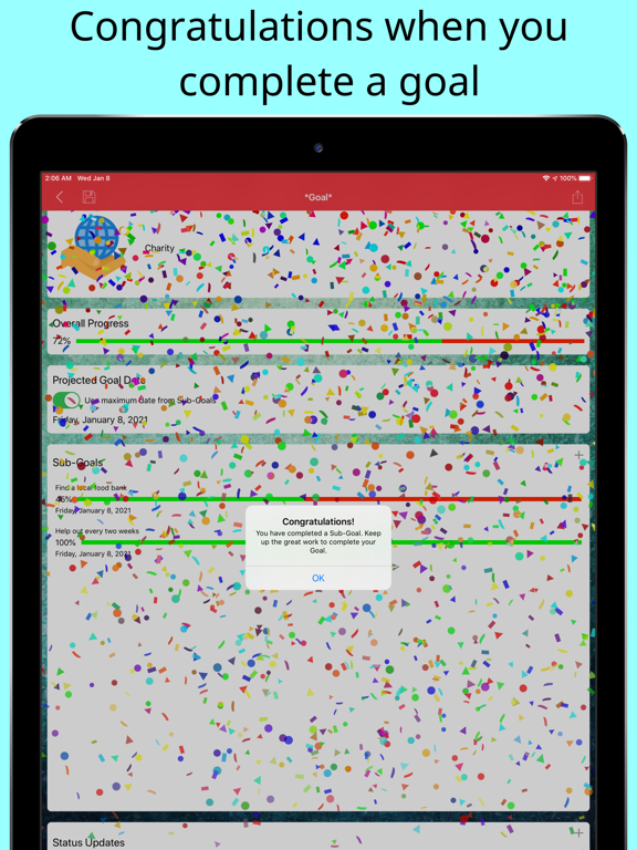 Personal Goals iPad screenshot 10 - Productivity app