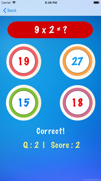 Math quiz game for kids