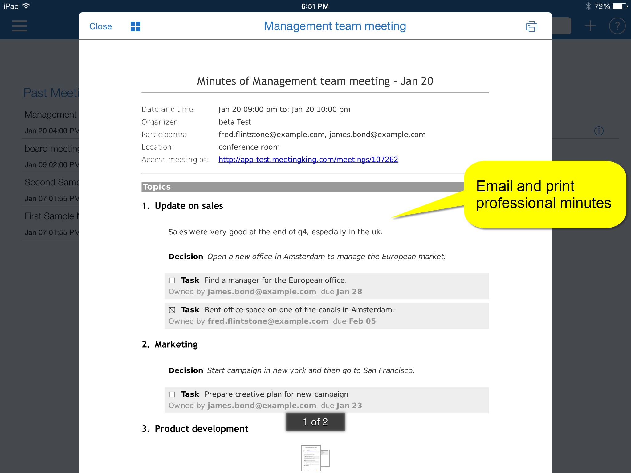 MeetingKing - Agenda & Minutes screenshot 3