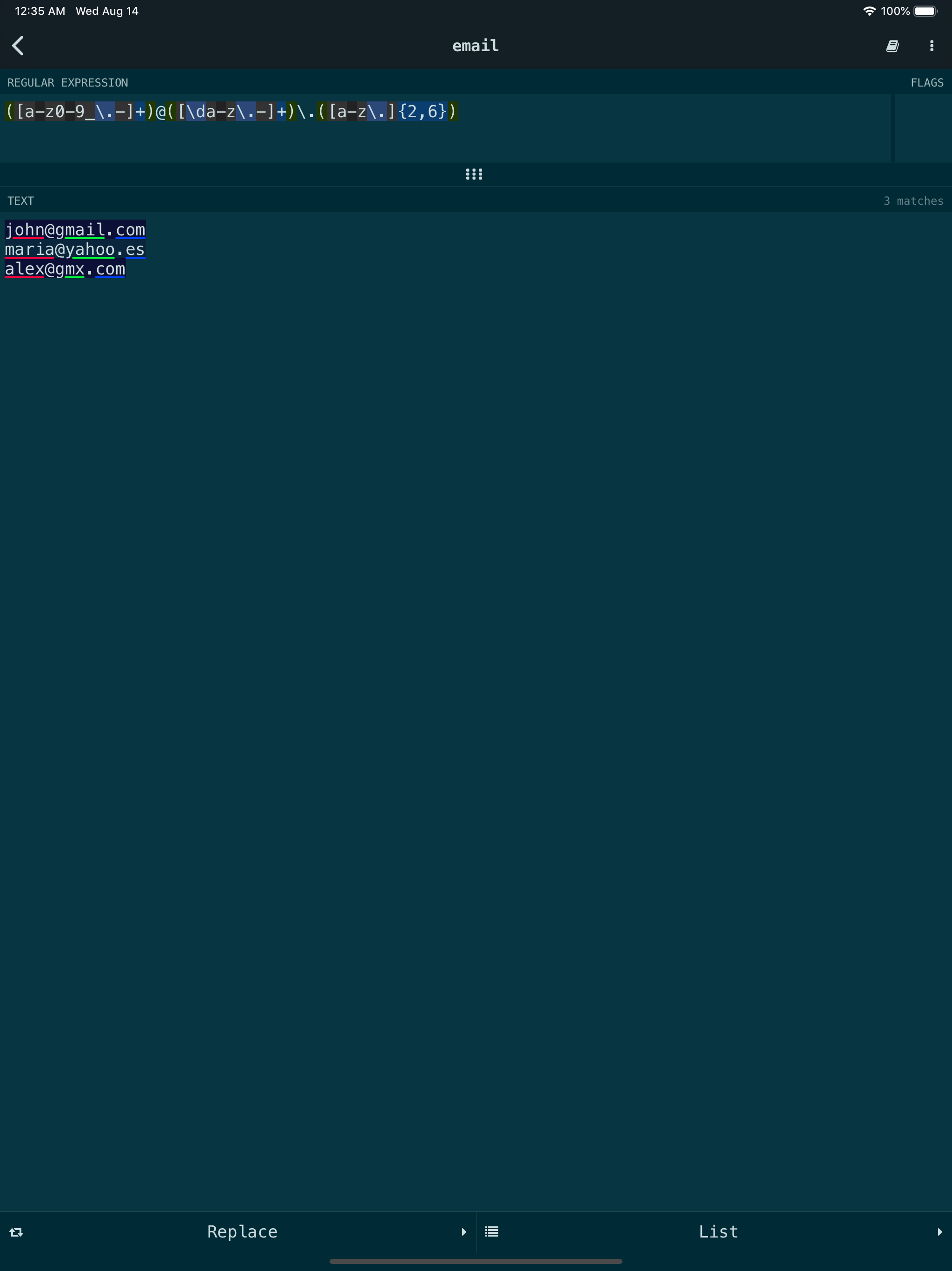RegEx Lab: Regular Expressions