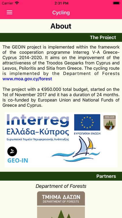 GEO-IN cycling route in Cyprus