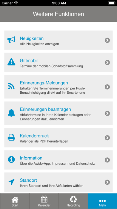 Unterschleissheim Abfall-App Screenshot