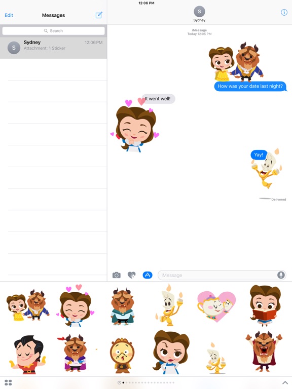 Screenshot #6 pour Beauty and the Beast Stickers