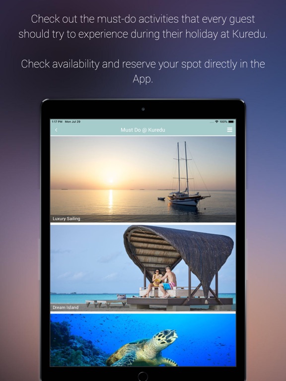 Kuredu Maldives iPad screenshot 2 - Travel app