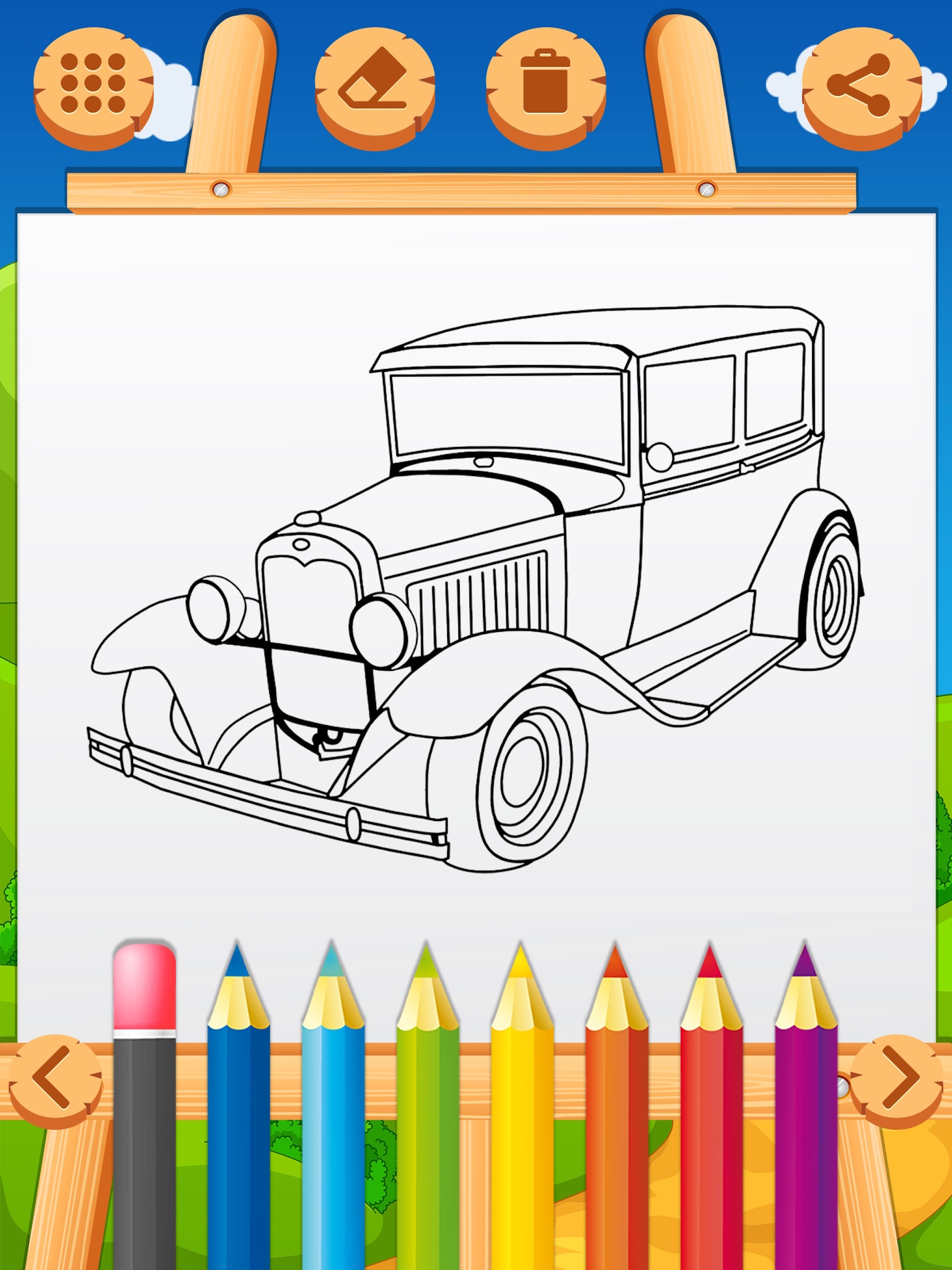 Vehicle Coloring Book Game