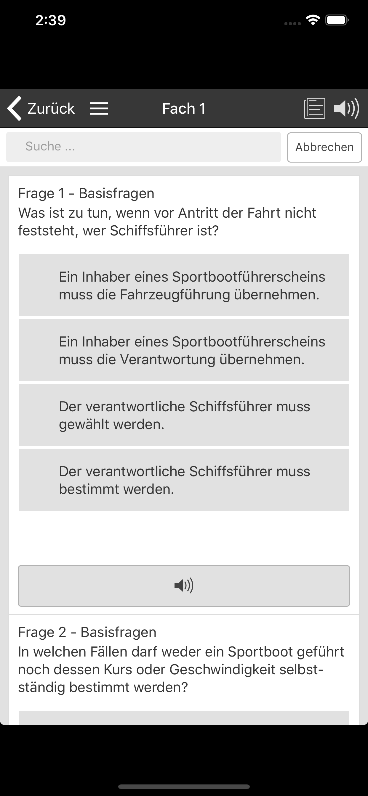 Seewärts unterwegs - Trainer