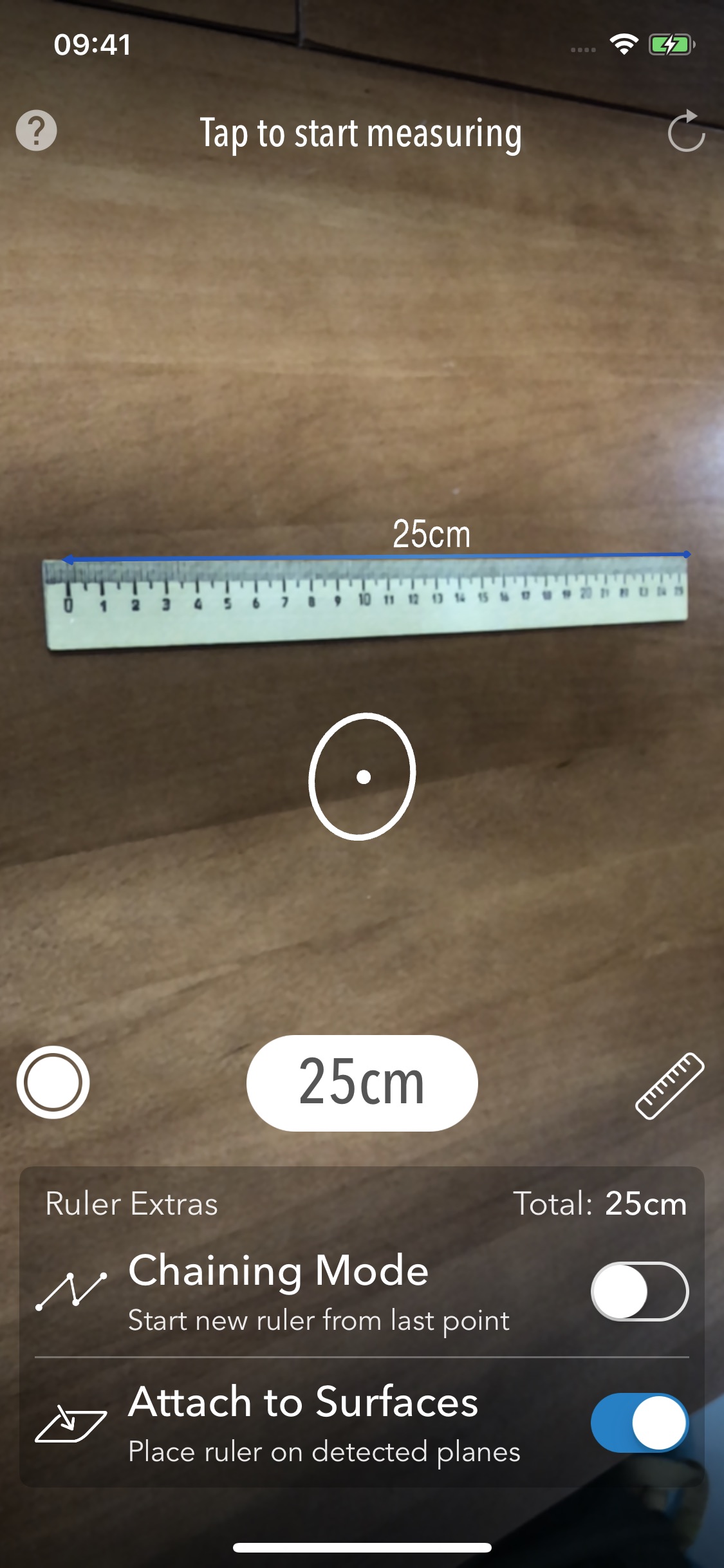 Screenshot do app MeasureKit - AR Ruler Tape