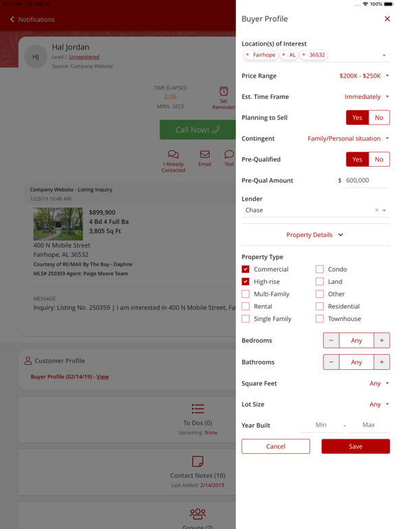 RED CRM iPad screenshot 3 - Productivity app