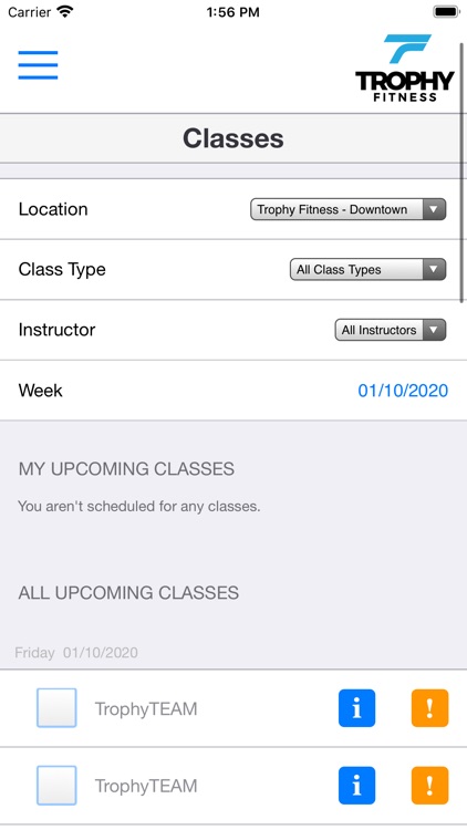 Trophy Fitness Member Portal