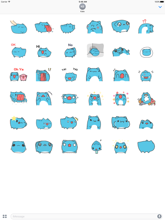 Screenshot #4 pour Animated Blue Cat MeowMoji