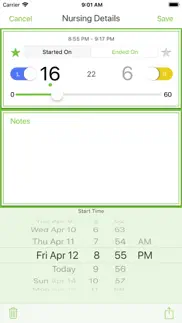 the nursing log iphone screenshot 3